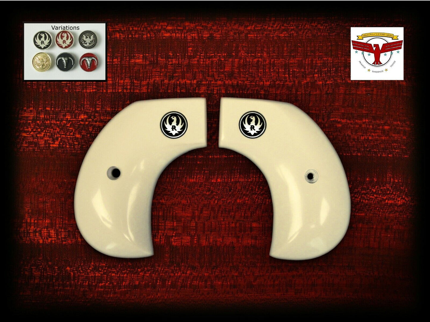 RUGER BIRDSHEAD VAQUERO, NEW VAQUERO, & WRANGLER GRIPS ~ MT WHITE IVORY QR