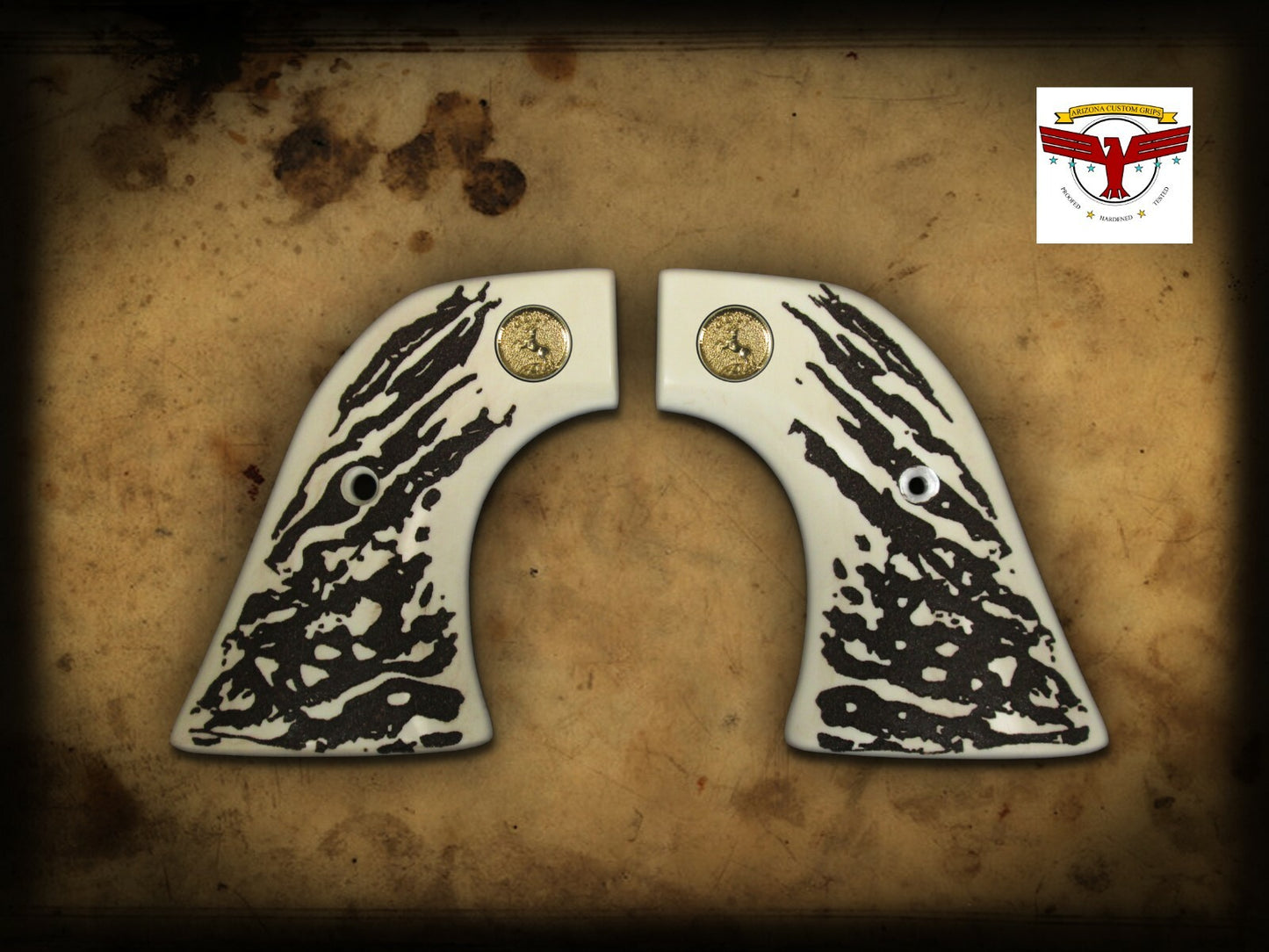 PIETTA FRONTIER, PISTOLERO, GREAT WESTERN II 2 MAGNA-TUSK GRIPS ~ 2P WHITE STAG
