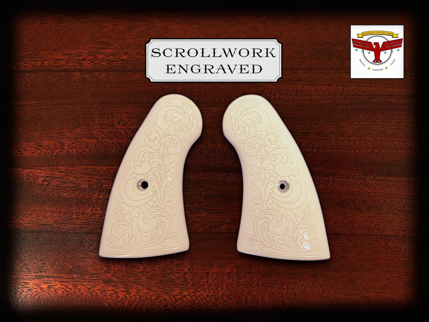 COLT PYTHON MAGNA-TUSK™ GRIPS – WHITE SCROLL ENGRAVED