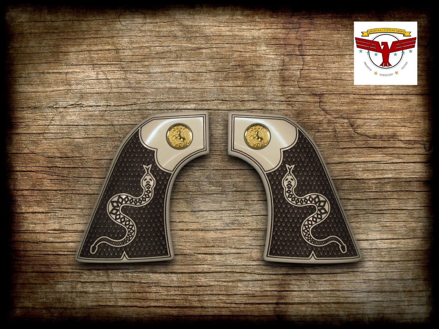 PIETTA FRONTIER, PISTOLERO, GREAT WESTERN II 2 MAGNA-TUSK GRIPS ~ 1P RATTLESNAKE
