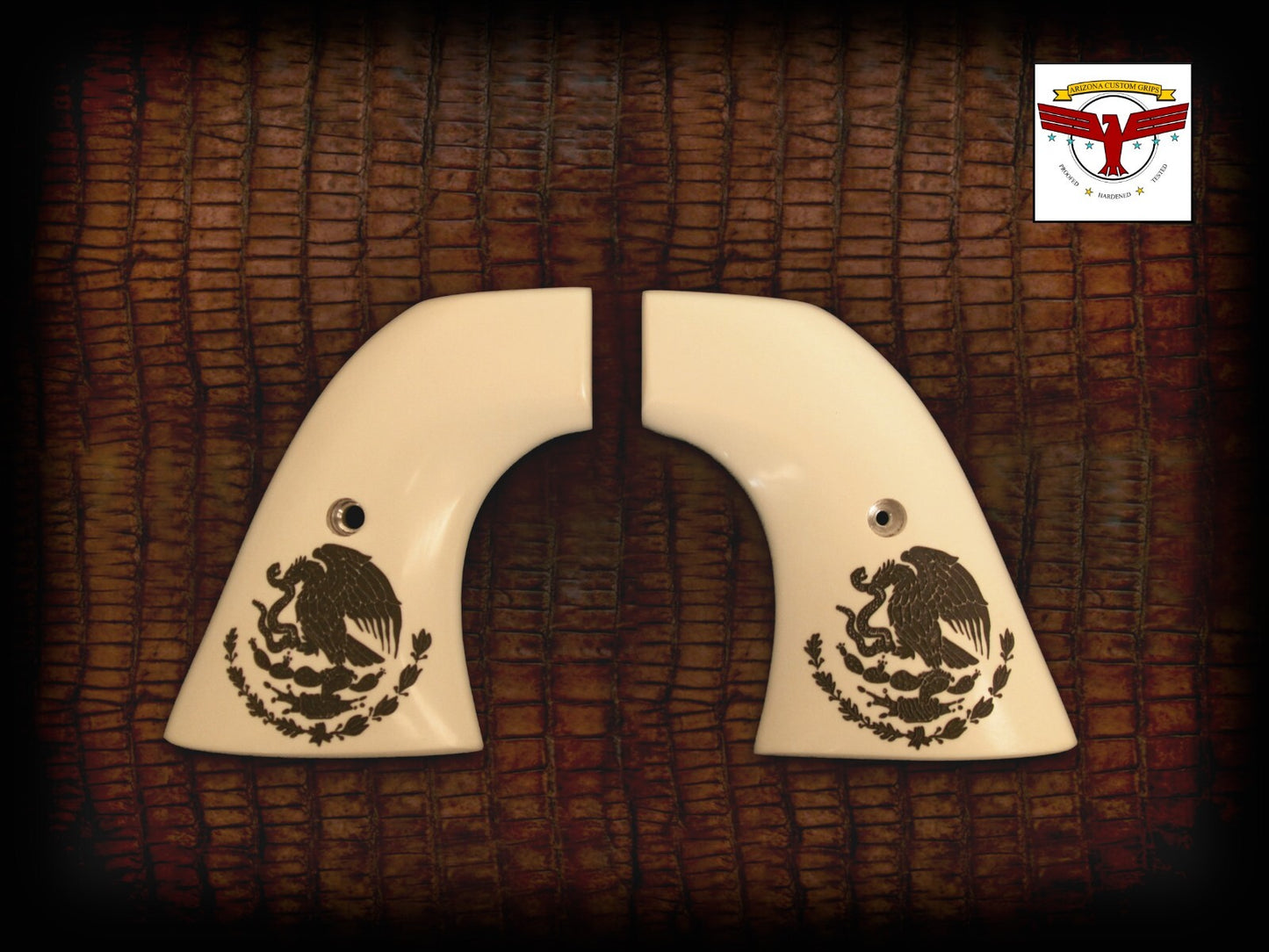 AMERICAN WESTERN ARMS AWA SAA GRIPS ~ 2P MEXICAN EAGLE IVORY