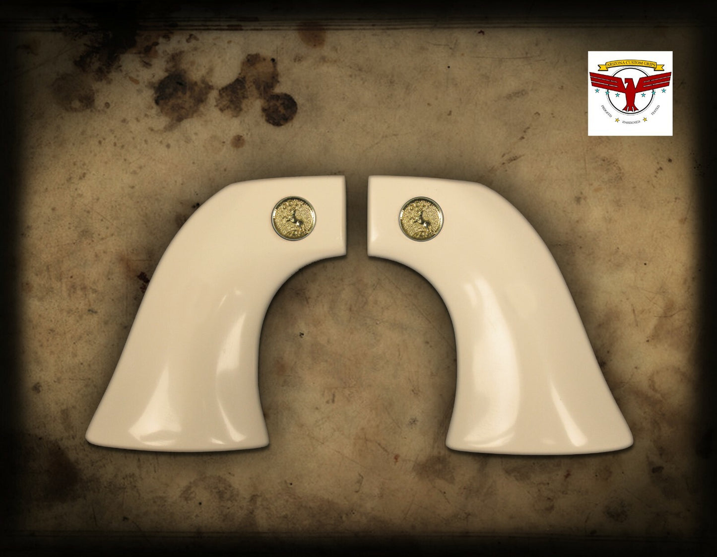 PIETTA FRONTIER, PISTOLERO, GREAT WESTERN II 2 MAGNA-TUSK GRIPS ~ 1P WHITE IVORY