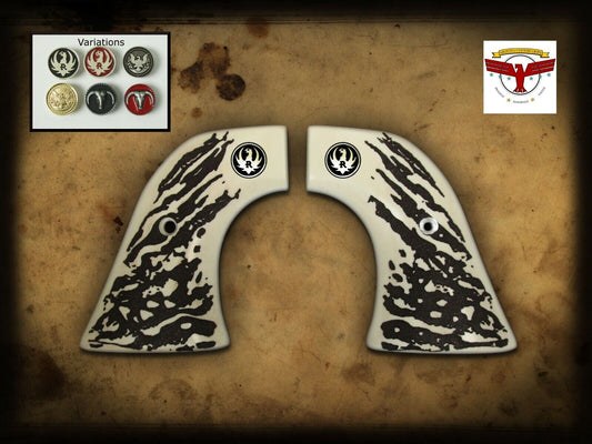 RUGER PRE-1963 XR3 BLACKHAWK & SINGLE SIX GRIPS ~ Magna-Tusk™ WHITE STAG