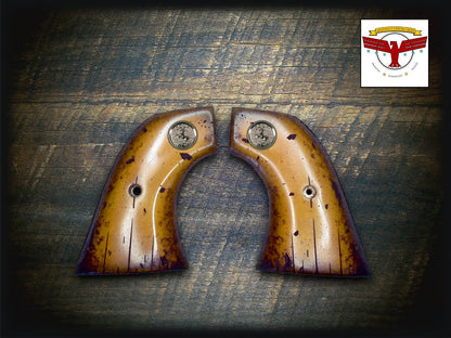PIETTA FRONTIER, PISTOLERO, GREAT WESTERN II 2GRIPS ~ 2P AGED DISTRESSED IVORY