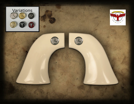 PIETTA FRONTIER, PISTOLERO, GREAT WESTERN II 2 MAGNA-TUSK GRIPS ~ 1P WHITE IVORY