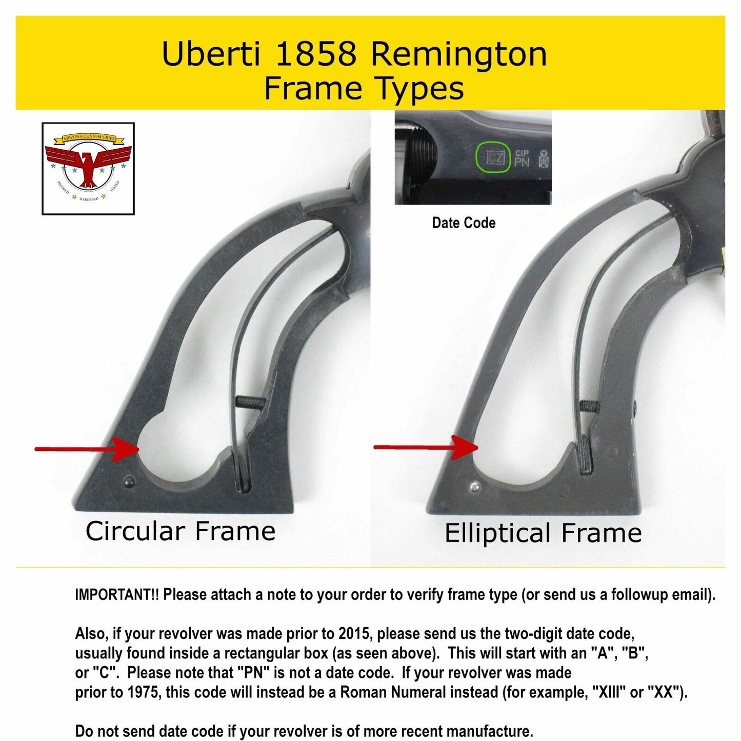 UBERTI 1858 REMINGTON GRIPS ~ MAGNA-TUSK™ SIMULATED AGED STAG