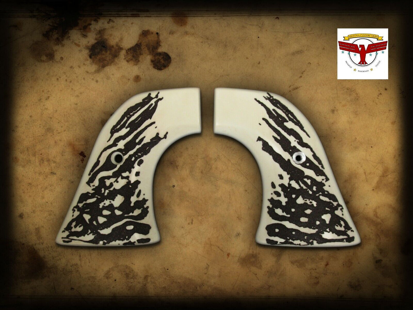 UBERTI SAA MAGNA-TUSK™ SINGLE ACTION ARMY WHITE STAG GRIPS ~ Cattleman, etc.