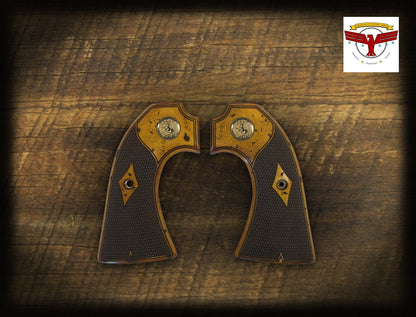 BERETTA STAMPEDE BISLEY GRIPS ~ MAGNA-TUSK™ AGED DISTRESSED CHECKERED IVORY