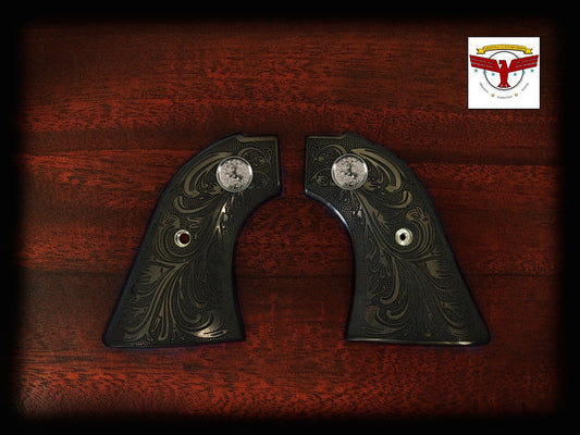 COLT FRONTIER SCOUT, .22 PEACEMAKER, .22 NEW FRONTIER GRIPS ~ BLACK IVORY FLORAL