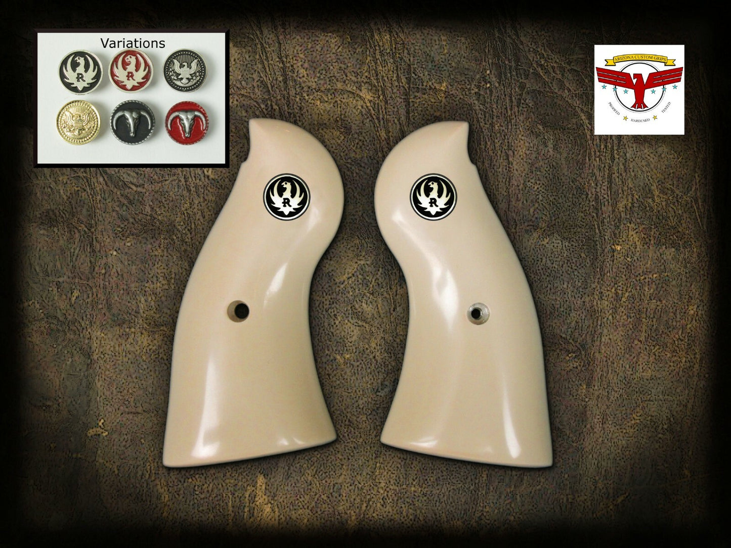 RUGER SECURITY-SIX and SERVICE-SIX 6 ~ PREMIUM Magna-Tusk™ IVORY GRIPS