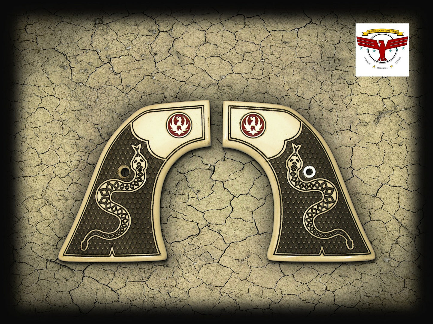 RUGER WRANGLER & SUPER WRANGLER GRIPS ~ MAGNA-TUSK™ Ivory ~ RATTLESNAKE