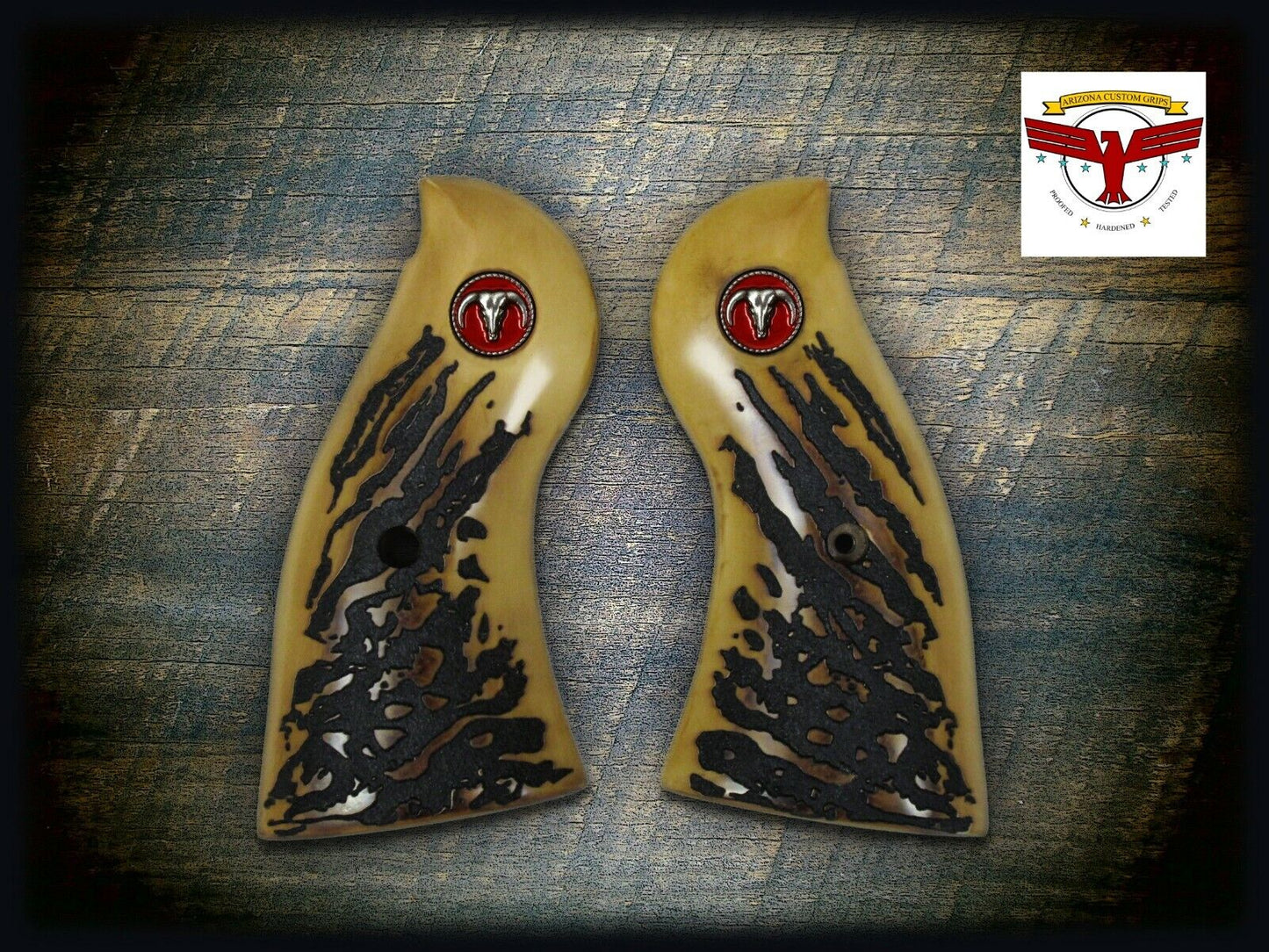 RUGER REDHAWK (Square-Butt) Magna-Tusk™ PREMIUM AGED STAG GRIPS