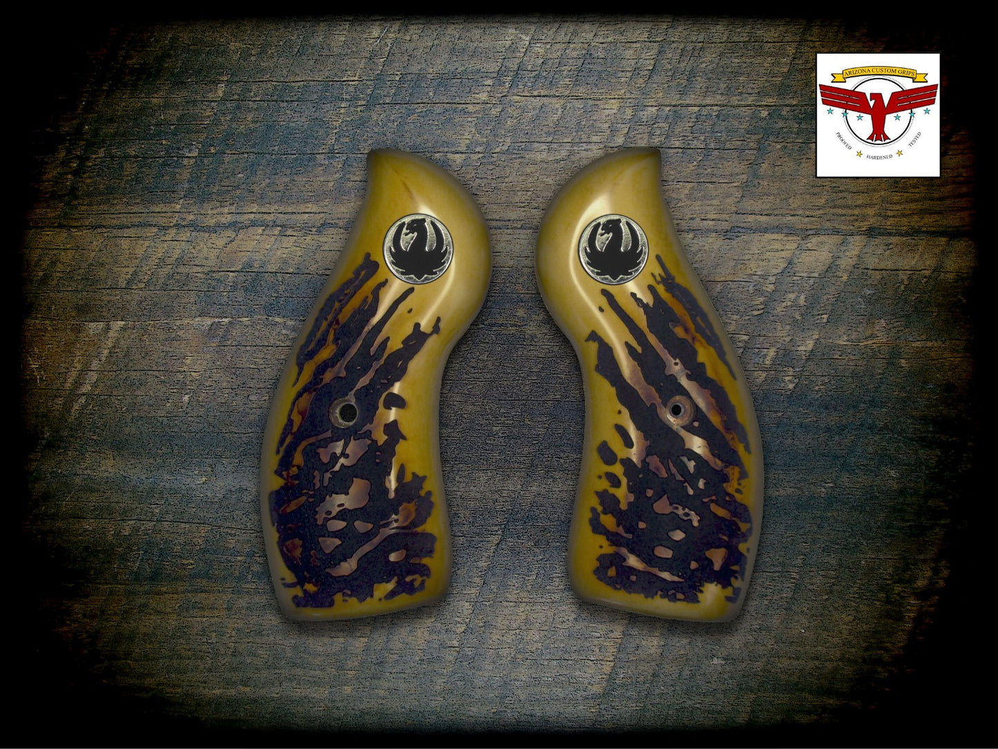 Round-Butt RUGER REDHAWK Magna-Tusk™ GRIPS ~ PREMIUM AGED STAG