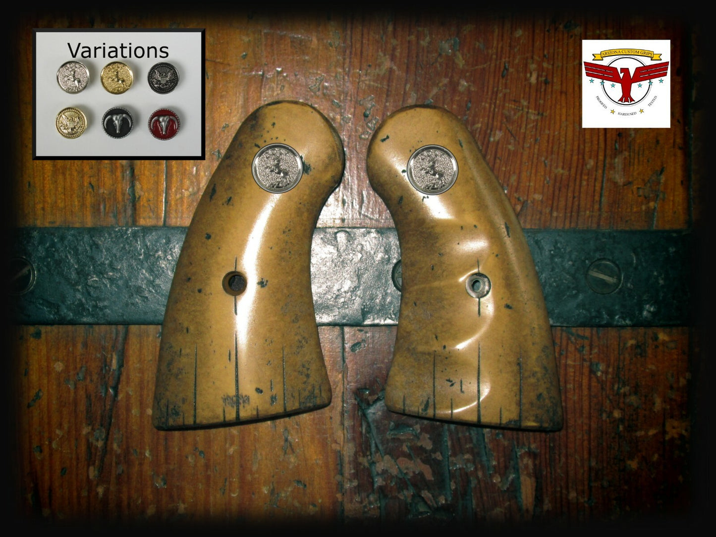 COLT PYTHON MAGNA-TUSK™ AGED DISTRESSED IVORY GRIPS, + Fingergrooves