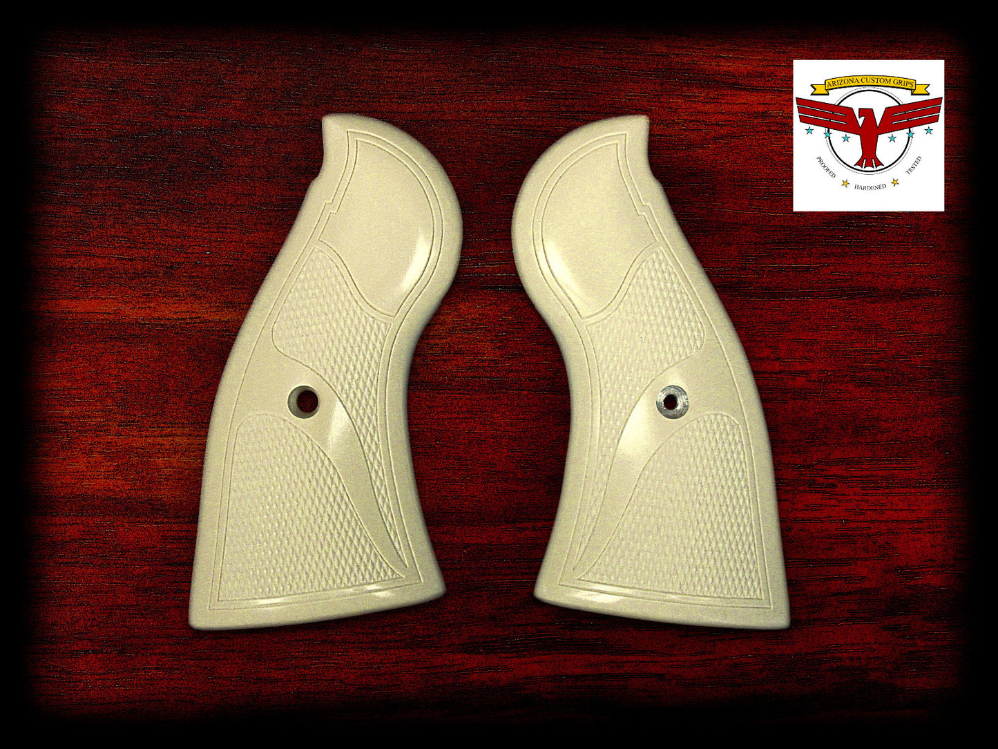 RUGER SECURITY-SIX and SERVICE-SIX MAGNA-TUSK™ SERPENTINE CHECKERED IVORY GRIPS