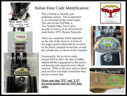 PIETTA FRONTIER, PISTOLERO, GREAT WESTERN II 2 MAGNA-TUSK GRIPS ~ 2P AGED CHECK