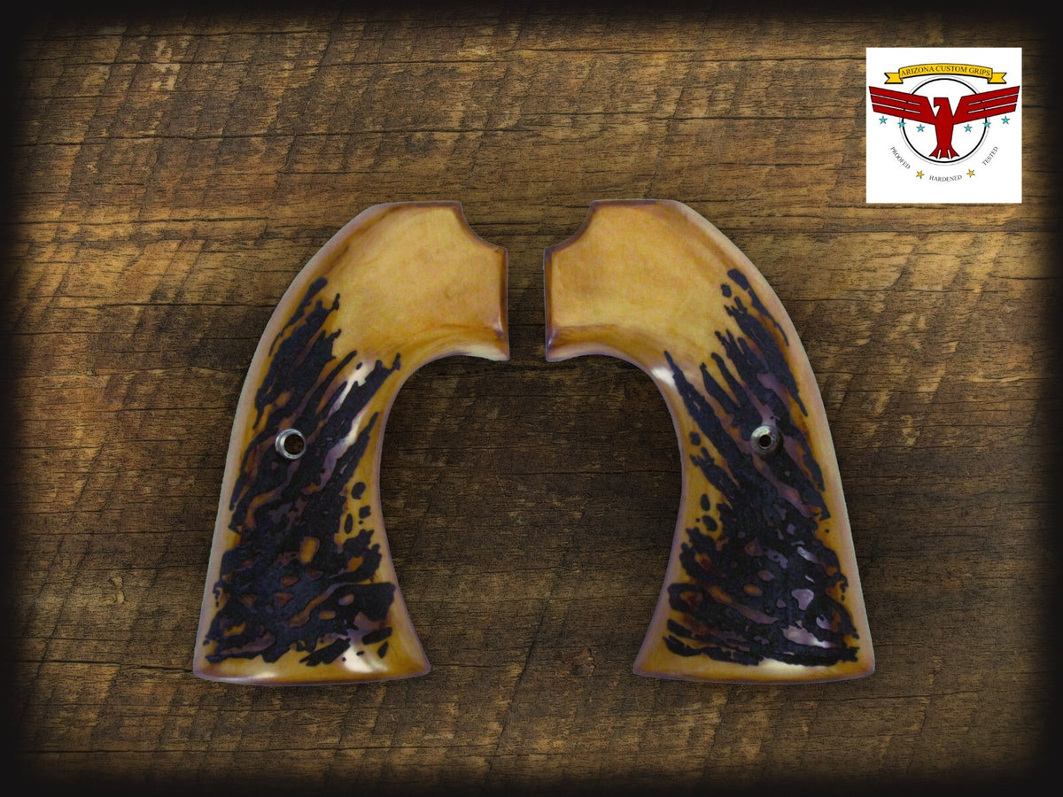 COLT SAA BISLEY GRIPS ~ MAGNA-TUSK™ AGED STAG ~ SINGLE ACTION ARMY