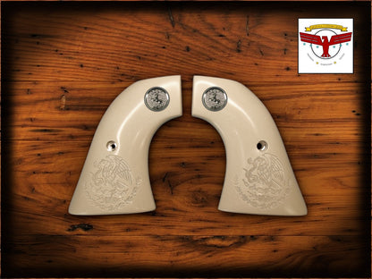 PIETTA FRONTIER, PISTOLERO, GREAT WESTERN II, M.T. WHITE MEXICAN EAGLE GRIPS QR