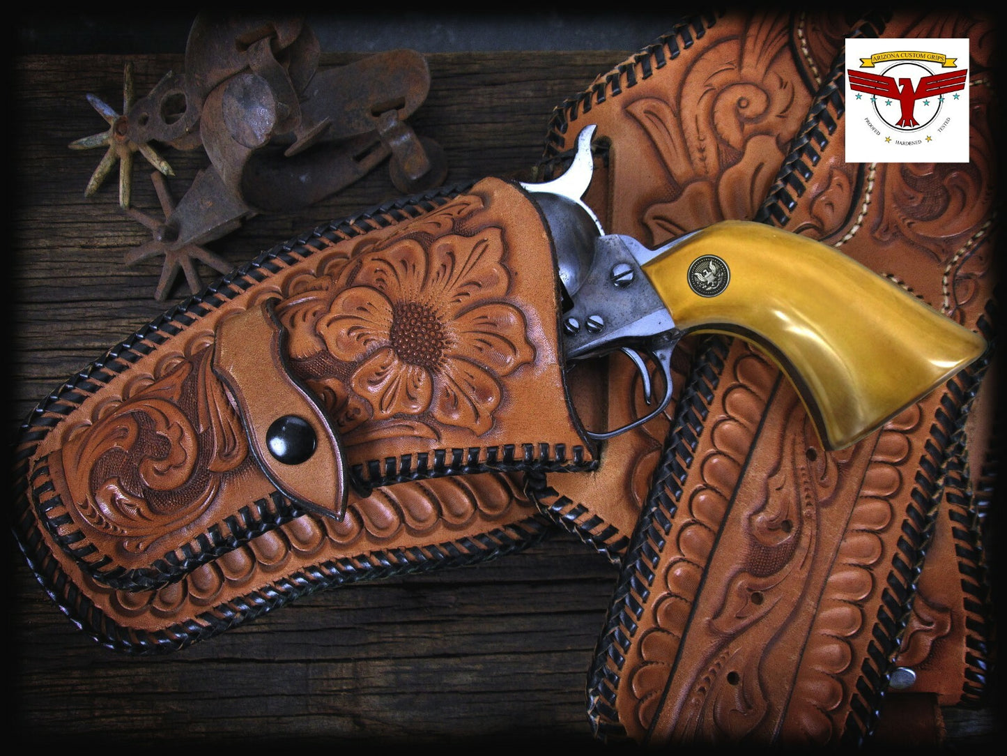 UBERTI 1P SAA AGED IVORY GRIPS ~ Cimarron EMF Taylor’s & Co. Cattleman, Evil Roy