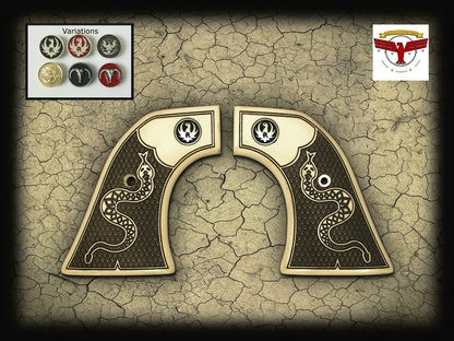 RUGER WRANGLER & SUPER WRANGLER GRIPS ~ MAGNA-TUSK™ Ivory ~ RATTLESNAKE