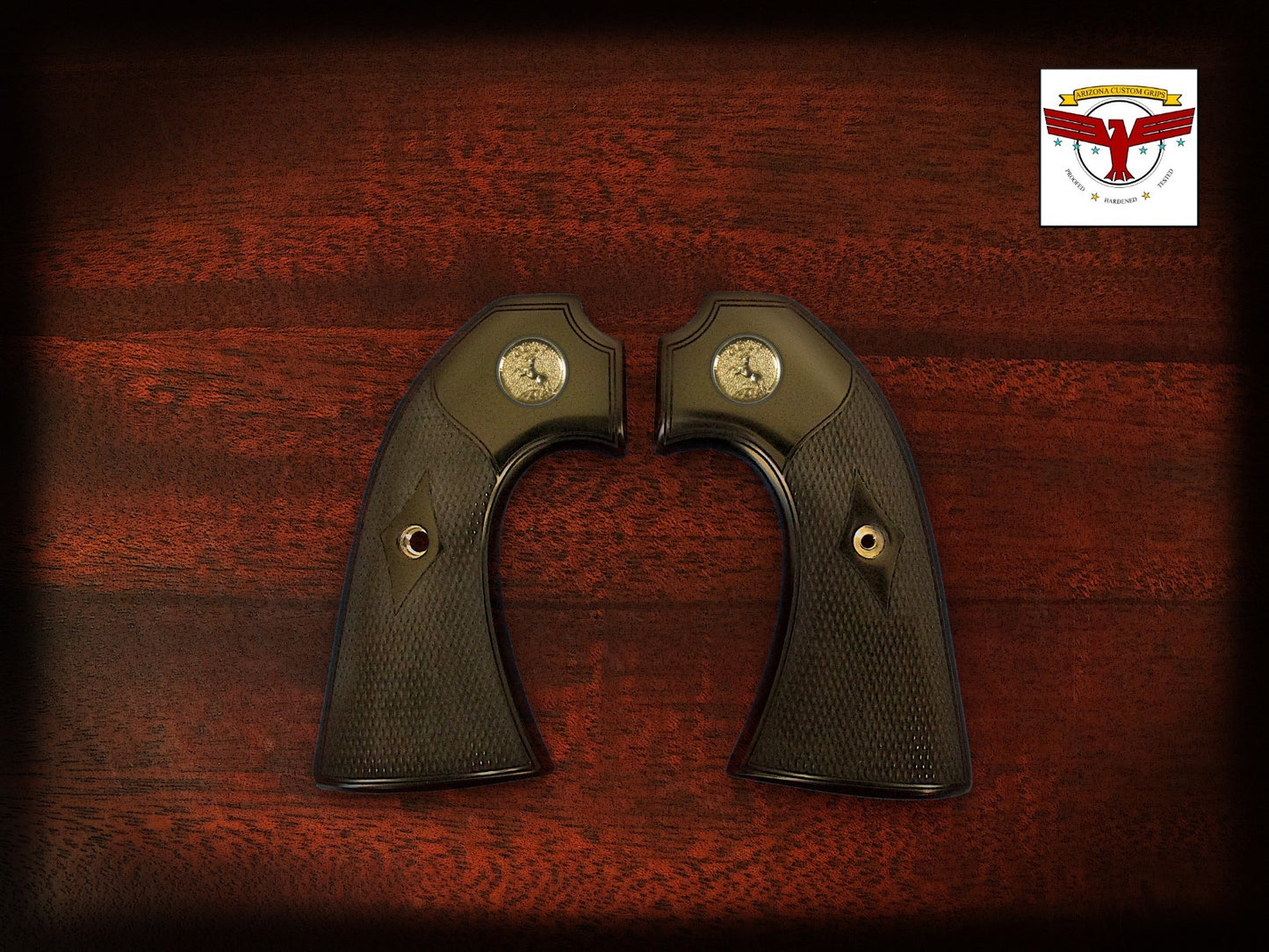 BERETTA STAMPEDE BISLEY GRIPS ~ MAGNA-TUSK™ BLACK IVORY CLASSIC CHECKERED