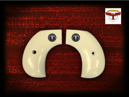 RUGER BIRDSHEAD VAQUERO, NEW VAQUERO, & WRANGLER GRIPS ~ MT WHITE IVORY QR