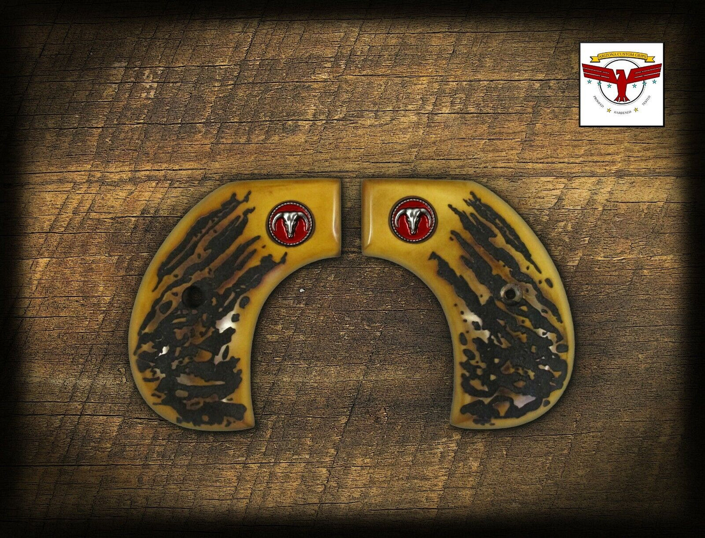 UBERTI BIRDSHEAD MAGNA-TUSK™ AGED STAG GRIPS ~ Cimarron Taylor's Cattleman, etc.