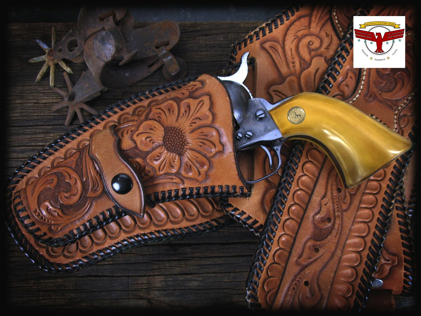 PIETTA FRONTIER, PISTOLERO, GREAT WESTERN II MAGNA-TUSK GRIPS ~ 1P AGED IVORY qr