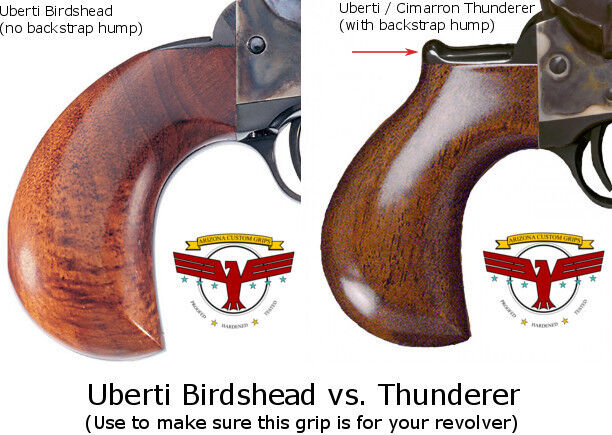 UBERTI BIRDSHEAD AGED DIST. IVORY GRIPS ~ Cimarron Cattleman Stallion Birds Head