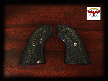 COLT FRONTIER SCOUT, .22 PEACEMAKER, .22 NEW FRONTIER GRIPS ~ BLACK IVORY FLORAL