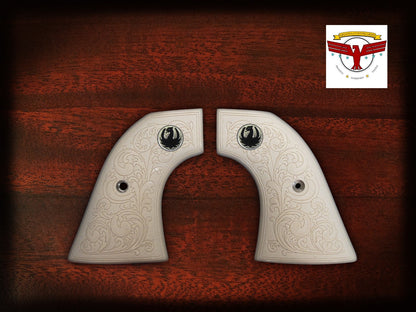 RUGER .32 H&R Mag Single Six “Baby Vaquero” GRIPS ~ MAGNA-TUSK WHITE SCROLL