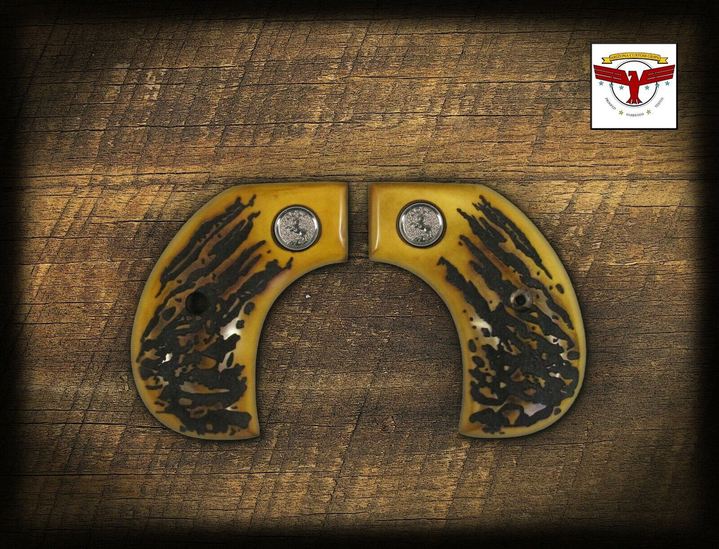 UBERTI BIRDSHEAD MAGNA-TUSK™ AGED STAG GRIPS ~ Cimarron Taylor's Cattleman, etc.