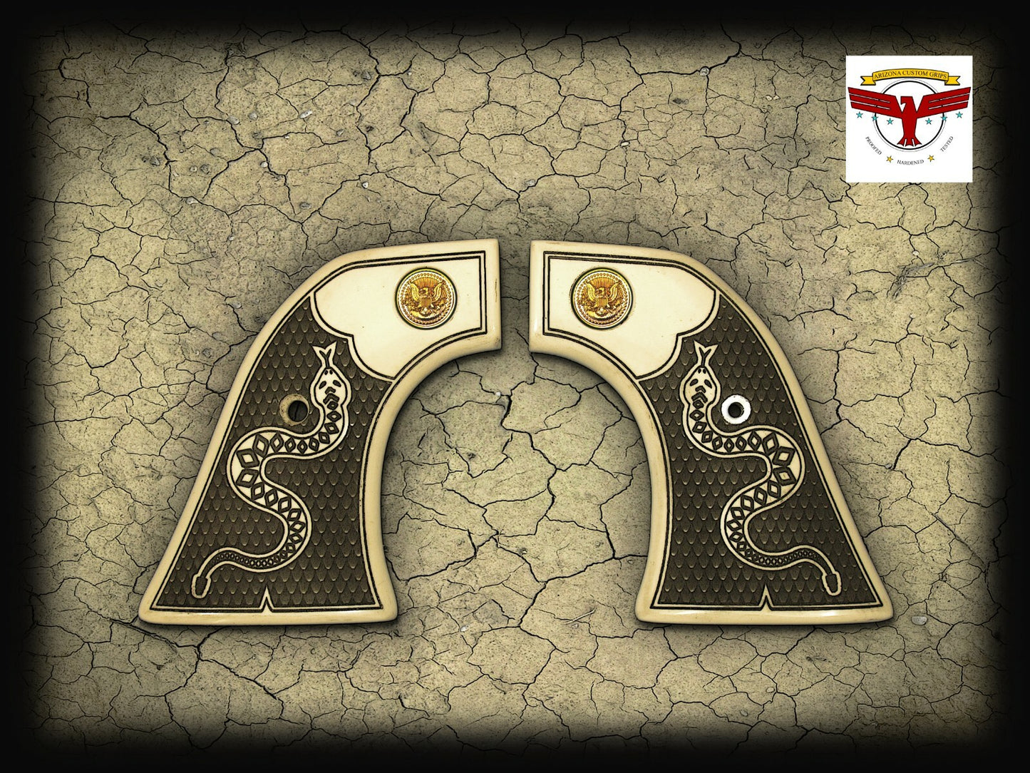 RUGER WRANGLER & SUPER WRANGLER GRIPS ~ MAGNA-TUSK™ Ivory ~ RATTLESNAKE