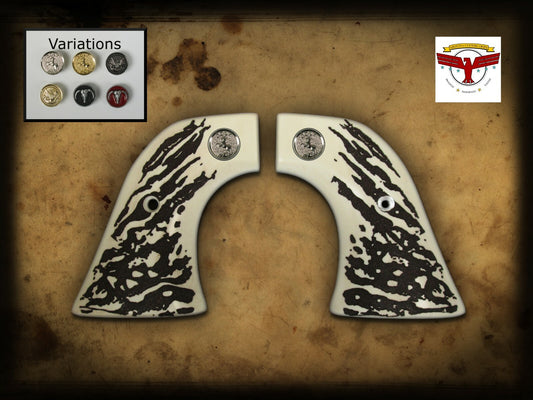 PIETTA FRONTIER, PISTOLERO, GREAT WESTERN II 2 MAGNA-TUSK GRIPS ~ 2P WHITE STAG