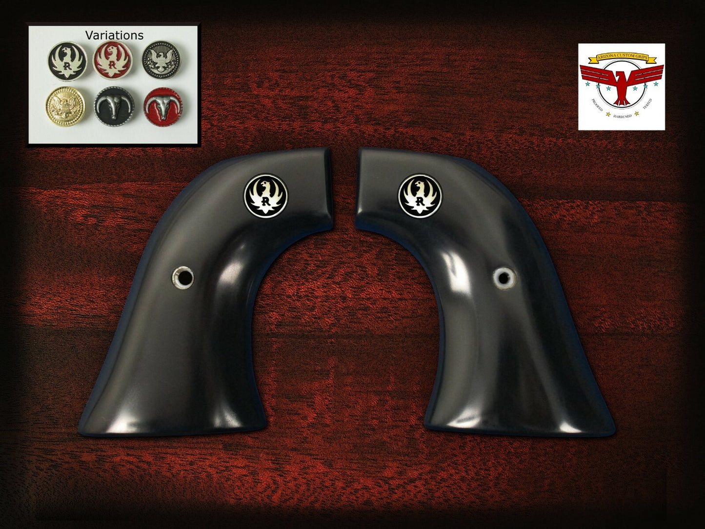 RUGER BLACKHAWK, VAQUERO, SINGLE SIX, SBH Rnd ~ Magna-Tusk™ BLACK IVORY GRIPS