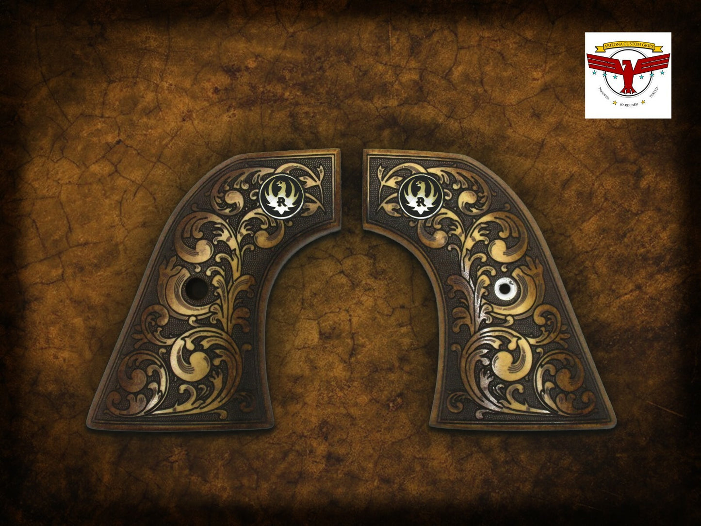 RUGER NEW VAQUERO, MONTADO, FLATTOP BLACKHAWK ~ MAGNA-TUSK™ AGED SCROLL GRIPS