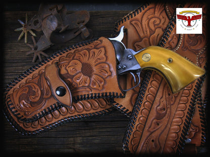 UBERTI 1860 ARMY (Black Pwdr Cap & Ball Percussion) GRIPS ~ 2P AGED IVORY