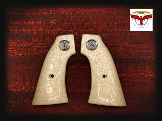 HENRY BIG BOY or GOLDEN BOY REVOLVER GRIPS ~ MAGNA-TUSK™ WHITE IVORY SCROLL