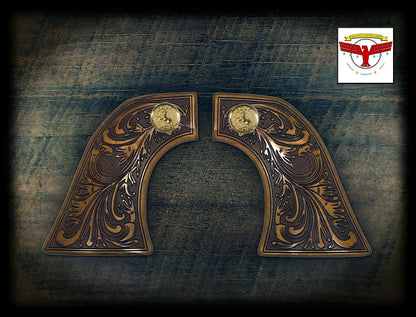 UBERTI 1860 ARMY CONVERSION GRIPS ~ OPEN TOP, GUNFIGHTER, CALLAHAN ~ 1P A FLORAL