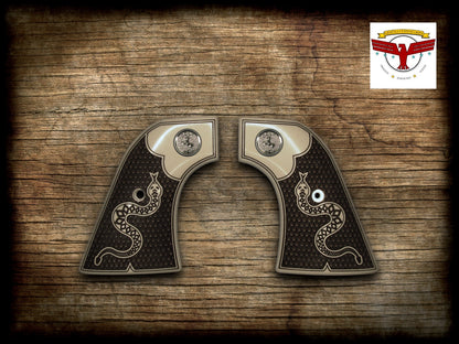 PIETTA FRONTIER, PISTOLERO, GREAT WESTERN II 2 MAGNA-TUSK GRIPS ~ 2P RATTLESNAKE