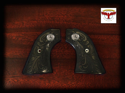 COLT FRONTIER SCOUT, .22 PEACEMAKER, .22 NEW FRONTIER GRIPS ~ BLACK IVORY FLORAL