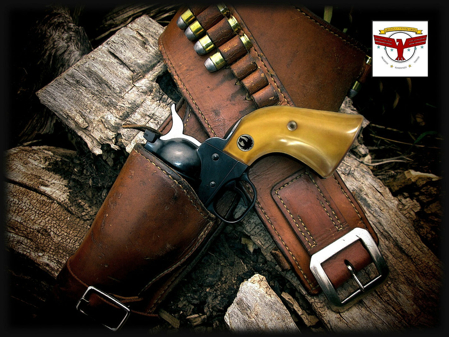 RUGER BLACKHAWK, VAQUERO, SINGLE SIX, SBH Rnd ~ Magna-Tusk™ AGED IVORY GRIPS
