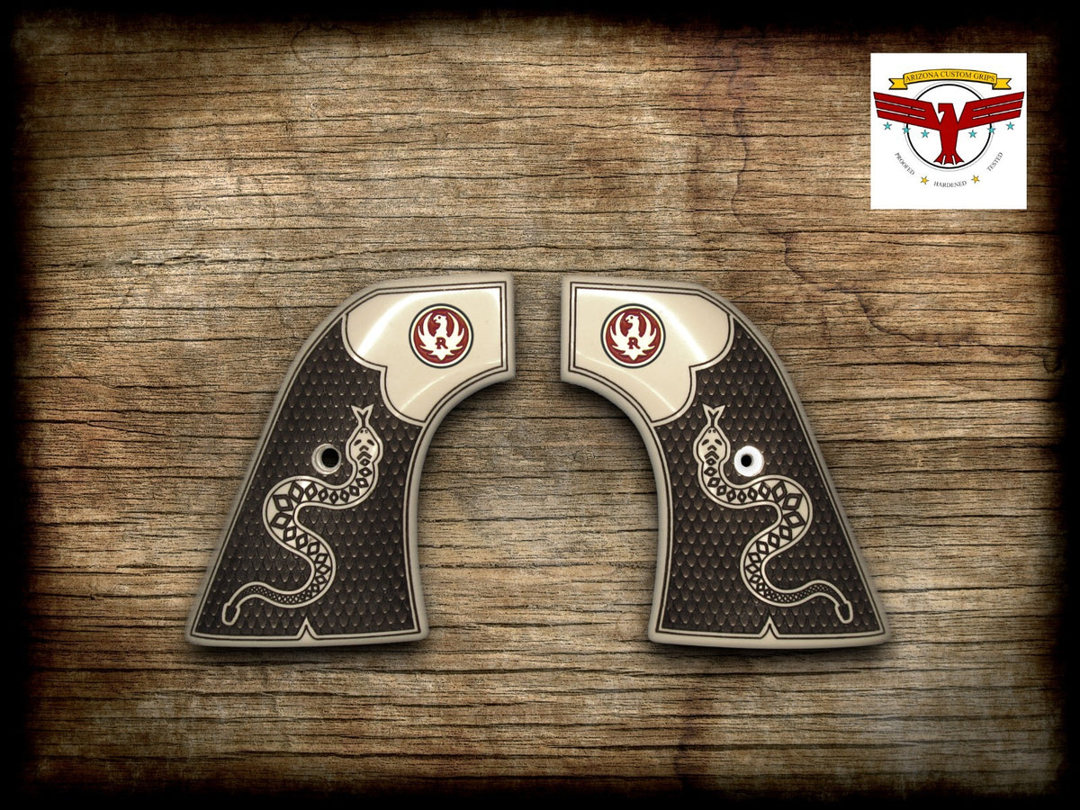 RUGER SUPER BLACKHAWK GRIPS ~ RATTLESNAKE ~ MAGNA-TUSK™ IVORY