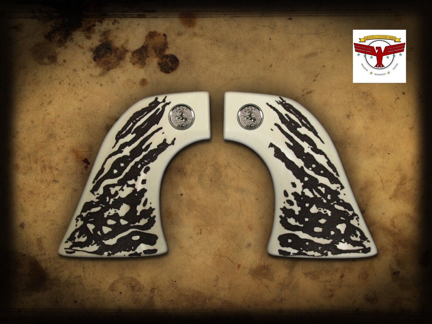 UBERTI SAA 1P WHITE STAG GRIPS ~ Cattleman, Evil Roy, El Patron, Pistoleer, etc.