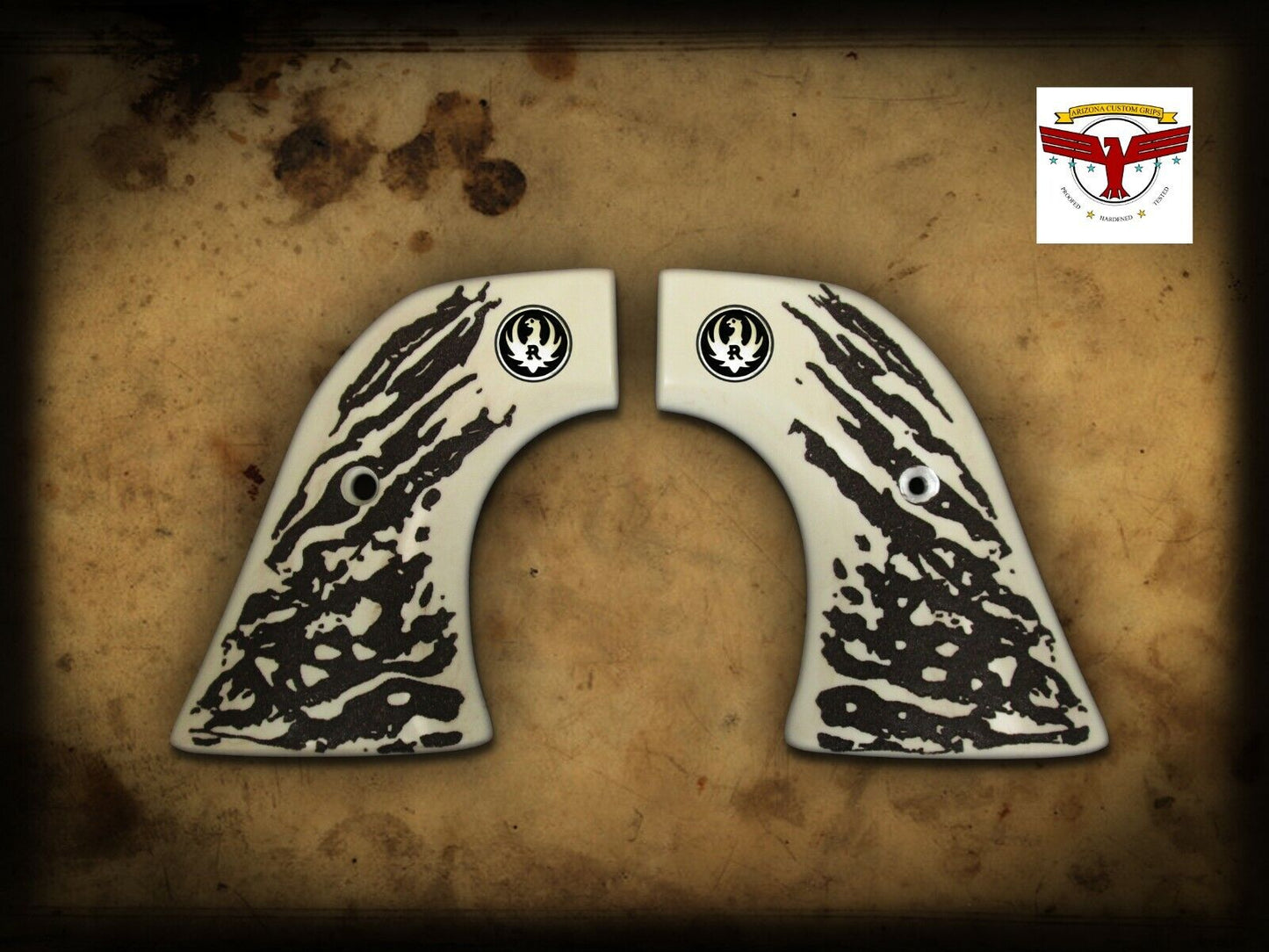 RUGER NEW VAQUERO, MONTADO, FLATTOP BLACKHAWK ~ MAGNA-TUSK™ WHITE STAG GRIPS