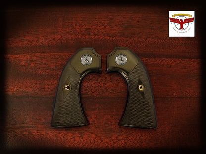 BERETTA STAMPEDE BISLEY GRIPS ~ MAGNA-TUSK™ BLACK IVORY CLASSIC CHECKERED