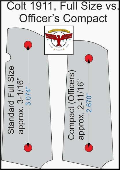 COLT COMPACT 1911 GRIPS ~ AGED SIMULATED STAG ~ OFFICER’S, DEFENDER, Clones, etc