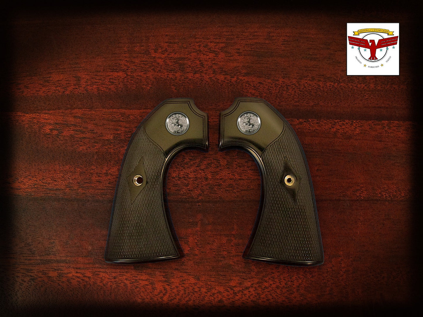 BERETTA STAMPEDE BISLEY GRIPS ~ MAGNA-TUSK™ BLACK IVORY CLASSIC CHECKERED