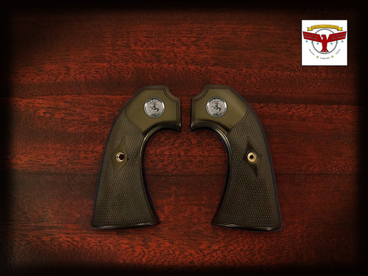 BERETTA STAMPEDE BISLEY GRIPS ~ MAGNA-TUSK™ BLACK IVORY CLASSIC CHECKERED