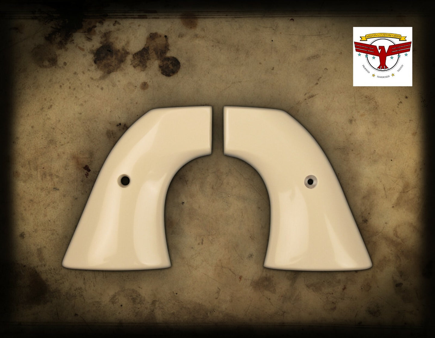 RUGER BLACKHAWK, VAQUERO, SINGLE SIX, SBH Rnd ~ Magna-Tusk™ WHITE IVORY GRIPS qr